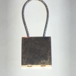 Gold Tone Vintage Square Padlock Keychain Photo 3