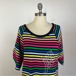 Sonia Rykiel Rainbow Striped Jeweled Floral Dress Pink Size 16 Photo 3