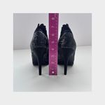 Nina Eveline Sz 8.5 Formal Cocktail Party Mob Wife Pump Sequin Ruffle High Heels Black Photo 4