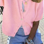 SheIn Pink short sleeve cardigan Photo 0