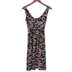 Maggy London Brown White Petite Spiral Flowy Dress Size 4P Photo 1