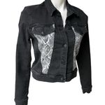J Brand x Neiman Marcus Black Denim Jacket Harlow Provocative Boa Croppe… Photo 4