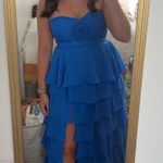 Strapless lake blue formal dress Size 8 Photo 0