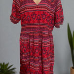 Wrangler  Red Patterned Midi Dress Photo 0