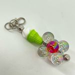 Keychain purse charm Beaded Keychain For Women, Silicone bead ice cream cone bal Green Photo 6