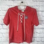 Ivory Ella  Women's Short Sleeve Terry Cloth Hooded Lounge Top Size Large Photo 8