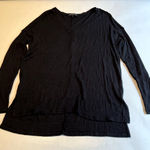 Gibsonlook Womens Black‎ Waffle Knit V-Neck Long Sleeve Top Size XS Photo 0