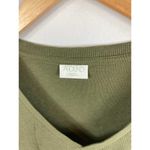 Abound  Olive Green Cropped Twist Front Long Sleeve V Neck Waffle Knit Top S Photo 2