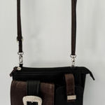 Braciano Black Brown Silver Buckle Bling Compact Modern Classic Statement Chic Photo 0