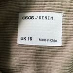 ASOS Denim Tan Corduroy Oversized Button Front Belted Shirt Dress Photo 14