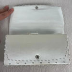 Vintage Beaded Handmade Clutch Evening Handbag Ivory Satin Formal Party‎ Bag White Photo 2
