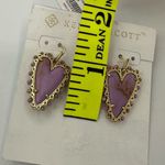 Kendra Scott Beaded Ansley Heart Drop Earrings in Gold Lilac Phosphate NWT Photo 7