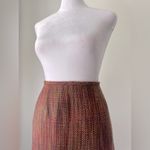 Liz Claiborne Vintage ‘00s Brown & Burgundy Textured Knee Length Skirt Photo 2