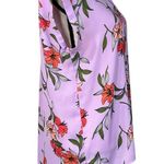 Worthington Medium Top Floral Dolman Cap Sleeves V-Neck Pocket Semi-Sheer Hi-Low Photo 2