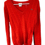 Lacoste  Women's Vibrant orange V-Neck Sweater Photo 0