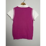 Ralph Lauren Ralph Lauren Womens Cable Knit Sweater Vest Shirt Large Pink Logo Tennis Preppy Photo 3