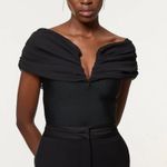 Sugar Lips  Black Off the Shoulder Back Zip‎ Closure NWT V Neck Cap Sleeve Medium Photo 1