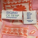 Sigrid Olsen  Sleepwear Pajamas Set Small Pink Orange Beach Shorts‎ Collar Button Photo 5
