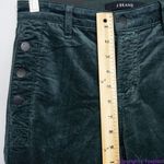 J Brand NEW Zion mid rise dark green moorland velvet skinny pants, 27 Photo 5