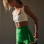Free People Movement NWT  Island Time Shorts In Green Sheen Combo Photo 0