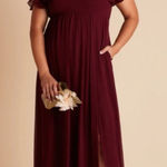 Birdy Grey  HANNAH EMPIRE DRESS CHIFFON CABERNET CURVE NEW NWT BRIDESMAID Slit 2X Photo 0