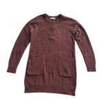 Natural Life Cozy Textured Button Sweater Dress Tunic Size XS Maroon boho hippie Photo 1