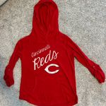 Soft As A Grape  MLB Cincinnati Reds Red women’s pullover Hooded shirt SZ MED‎ Photo 0
