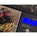 J.Crew Bib Necklace Glows Under Black Light Green Mauve Clear Gold Tone 18" Photo 7