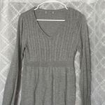 Y2K Sweater‎ Large Gray Ribbed Henley Babydoll Bella Swan Elena Gilbert Vampire Size 12 Photo 2