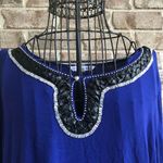 Peter Nygard Embellished Tunic Top Blue Large Photo 1