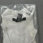 Forever 21  Ribbed Henley Crop Tank Top White L Womens Sleeveless V Neck Raw Hem Photo 5