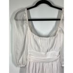Lucy in the Sky  Women's Shimmer Puff Sleeve Tie Back Mini Dress White Medium Photo 1