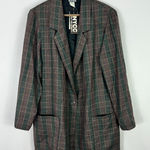 NYCC Plaid Blazer 14/16 Brown Green Oversized Academia Preppy Retro Vintage Photo 0