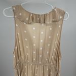 Old Navy Tan Polka Dot Midi Dress maternity ruffle sleeveless XL pockets flowy Photo 7