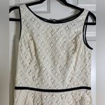 Ralph Lauren Lauren  Ivory Lace Fit & Flare Dress Black Trim Size 6 Photo 1