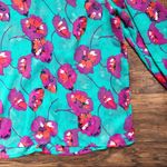 Modcloth • Jade Floral poppy print Peter Pan collar blouse chiffon bow tie neck Photo 5