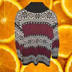 Vintage All Points Floral and Geometric Shape Turtleneck Knit Sweater Size L Black Size L Photo 4