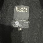 Hilary Radley Black Boiled 100% Wool Shearling Trim Lined Long Coat, Size 8, EUC Photo 4