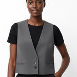 ZARA NWT Tailored Vest Womens M Gray Minimalist Workwear Chic Corporate Career Photo 0