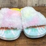 Top Moda  Size 11 Fuzzy Top Open Toe Slides Photo 6