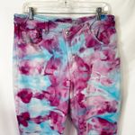 American Eagle  Size 16 Jeans Handmade Tie Dye Mom Jeans Pink Blue High Rise 974 Photo 2