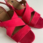 White Mountain  Red Suede Heeled Sandals Size 7.5 Photo 4
