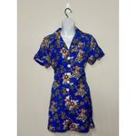 Modcloth "Summer Camp Solstice" Blue Floral Button Front Romper Size 4 NWT!!! Photo 1