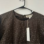 NWT Caron Callahan Leon Brown Polka Dot Silk Cotton Dress Size S Photo 3