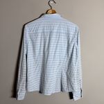 Brooks Brothers  Lace Striped Button Down Shirt Women's 6 Blue Fitted Career Chic Photo 3