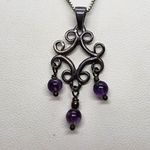 Han Sterling Silver & Amethyst Necklace Purple Photo 1