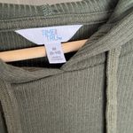 Time and Tru Green Ribbed Lightweight Longsleeve Pullover with hood size medium Photo 1