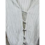 Talbots Cardigan White Cowl Neck Toggle Closure Ribbed Knit Sweater Size S P Photo 3