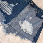 Missguided Colorblock Blue Jean Shorts  Photo 3