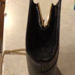 VINTAGE BLACK Clutch WITH gold chain Hardware is gold Photo 6